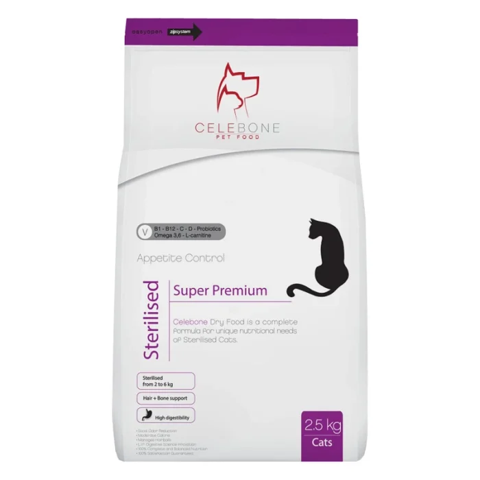 غذای خشک گربه عقیم سلبن مدل sterilised وزن 2.5Kg